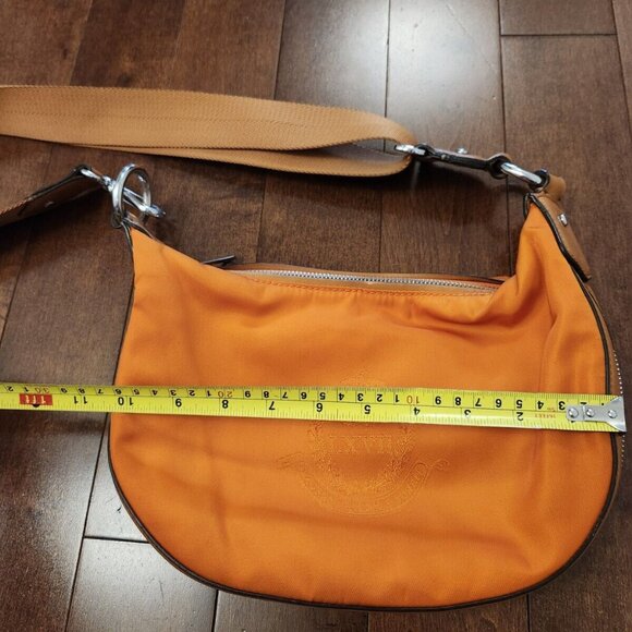 Lauren Ralph Lauren LXVII orange nylon leather shoulder crossbody bag - Picture 11 of 12